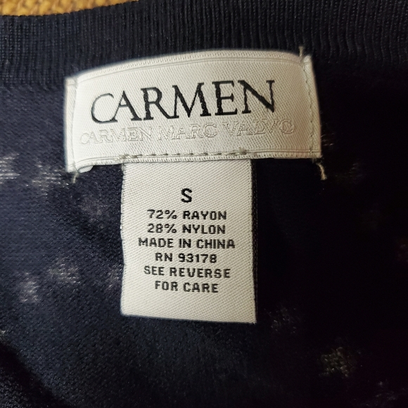 Dark Blue White Star Button Down Cardigan - Picture 6 of 6